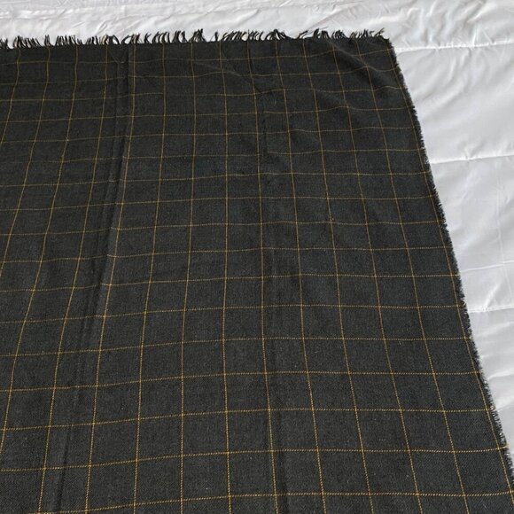 Ikea Varkrage Windowpane Plaid Throw Blanket Lightweight Gray Orange 45" x 65" - Picture 4 of 9